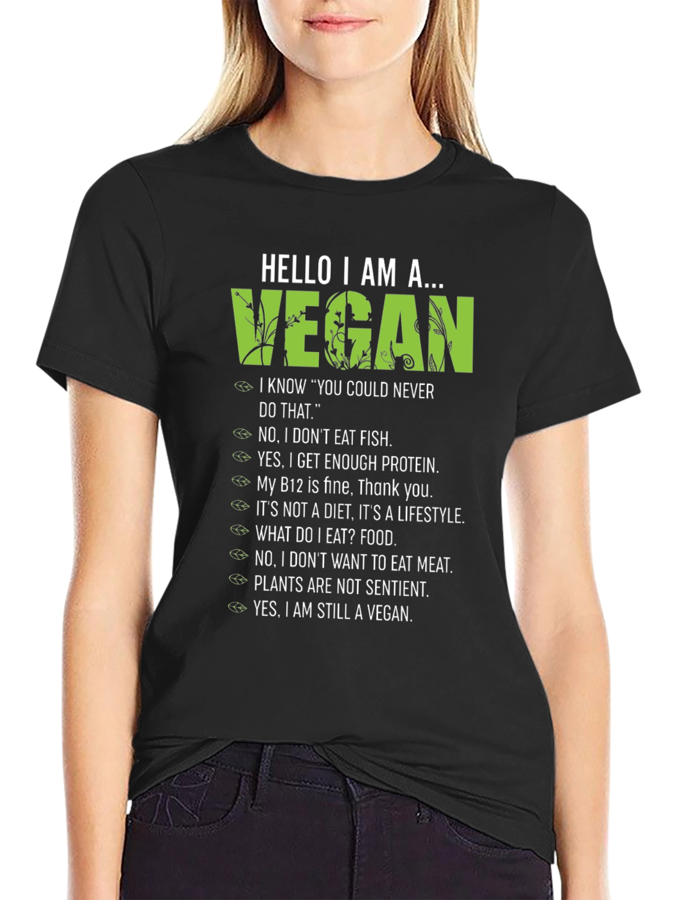 Hello I am a Vegan T-Shirt - Plant-Based Lifestyle