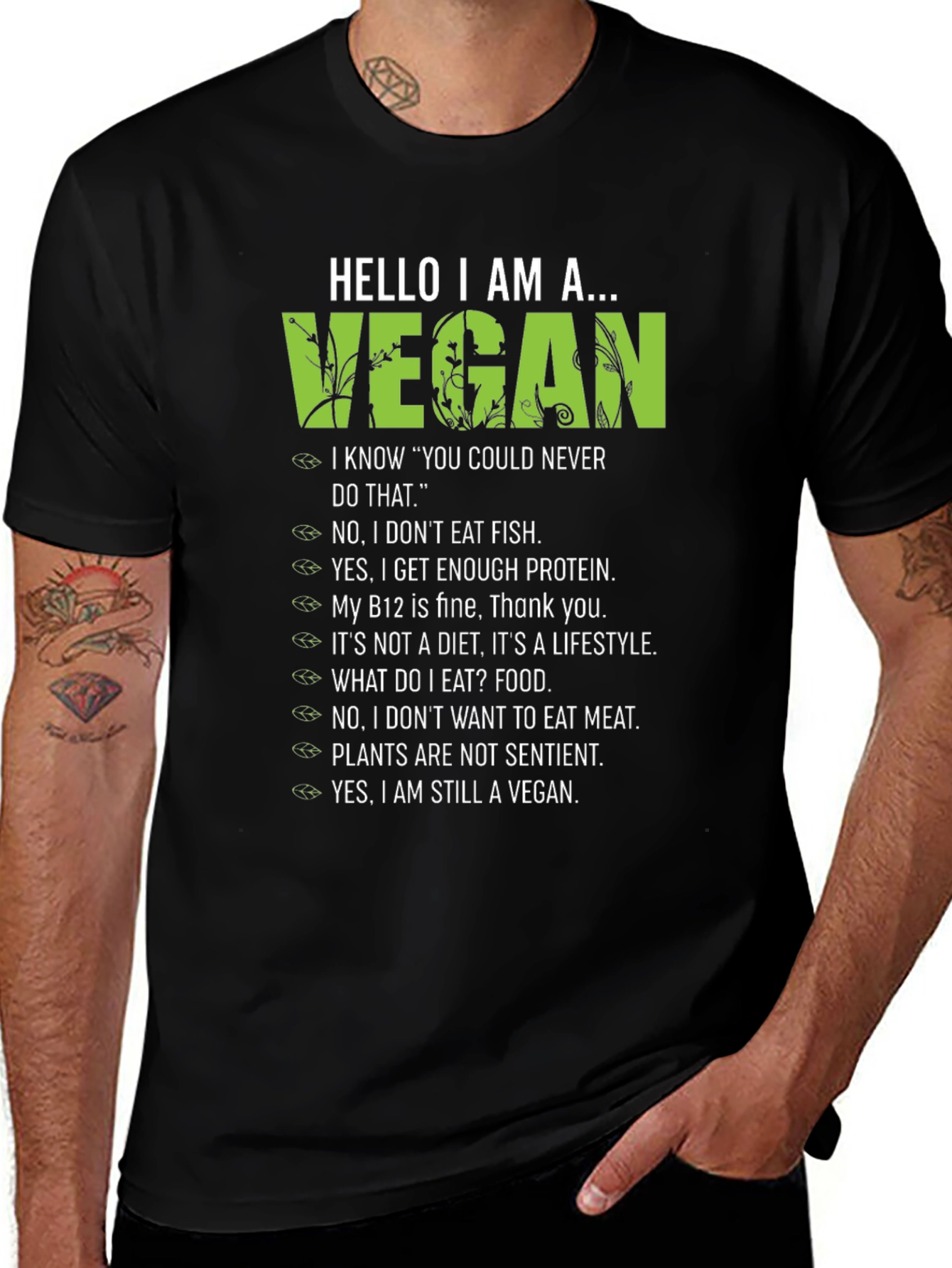 Hello I am a Vegan T-Shirt - Plant-Based Lifestyle