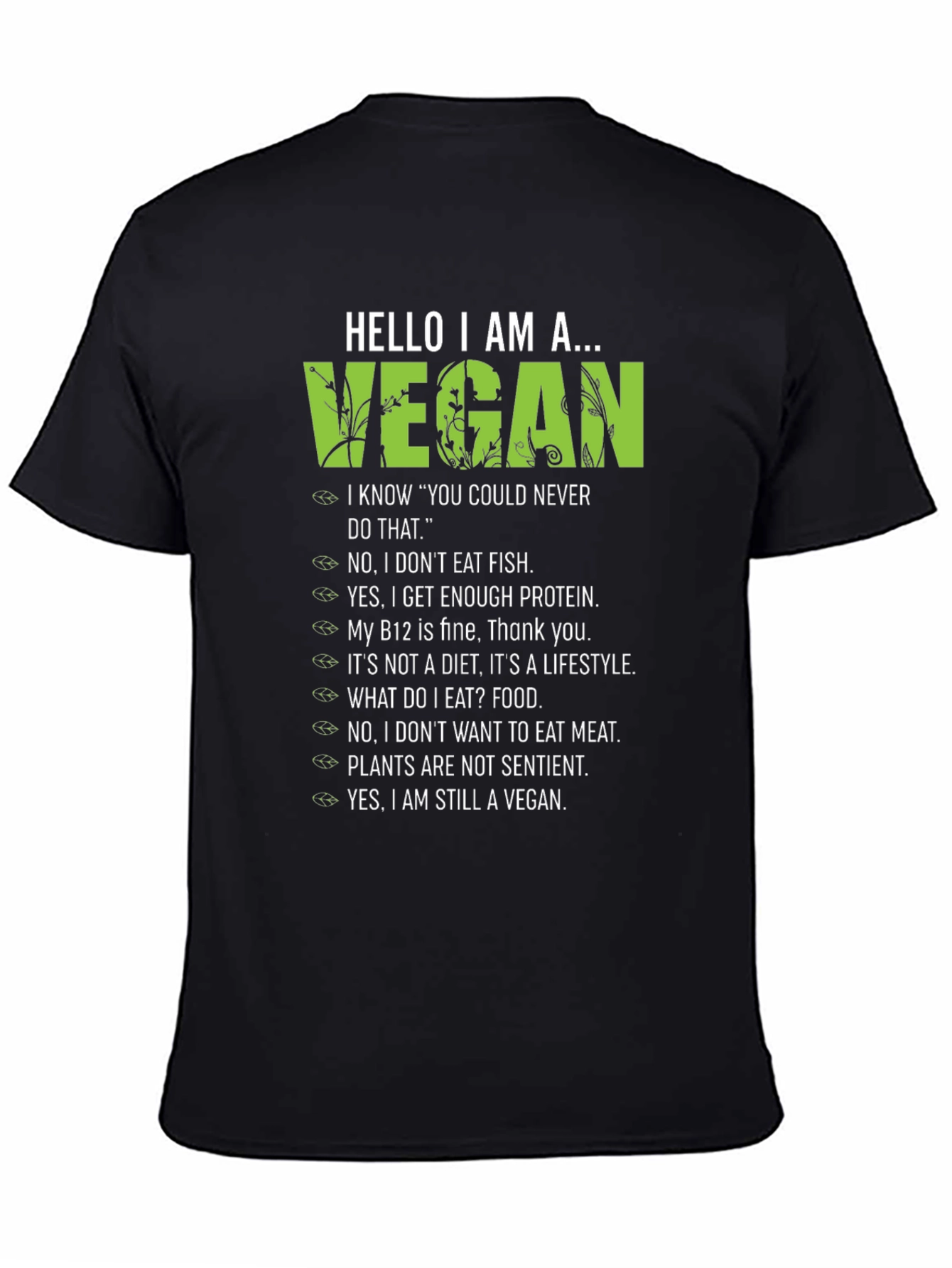 Hello I am a Vegan T-Shirt - Plant-Based Lifestyle