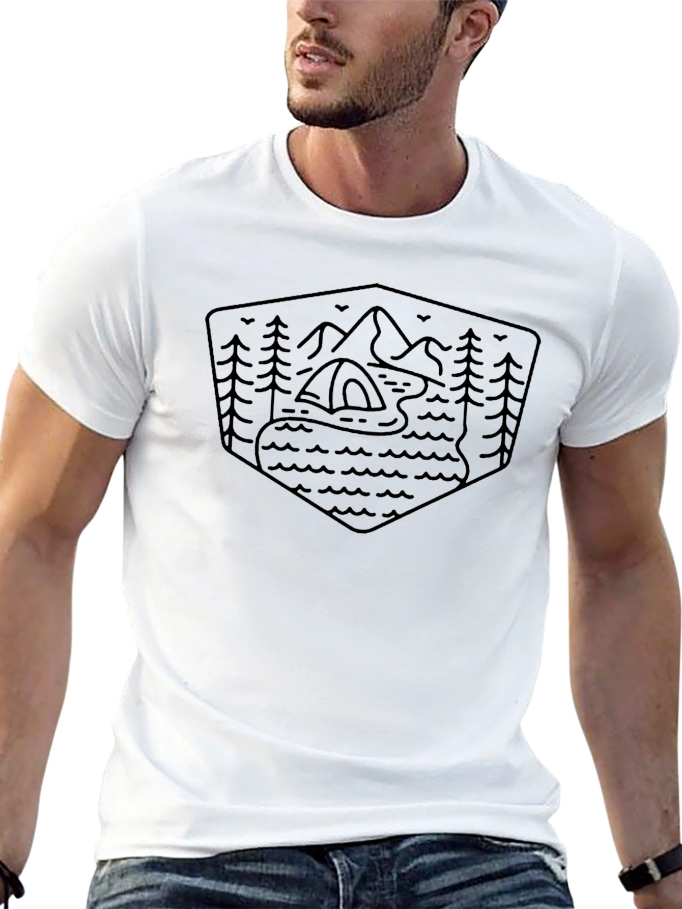 Outdoor Adventure Graphic Tee - Camping & Mountains