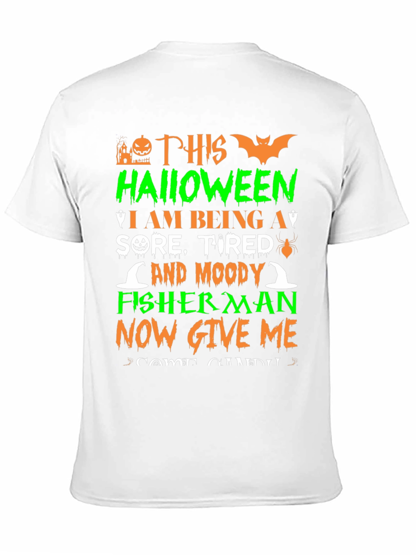 Halloween Sore Tired Moody Fisherman T-Shirt