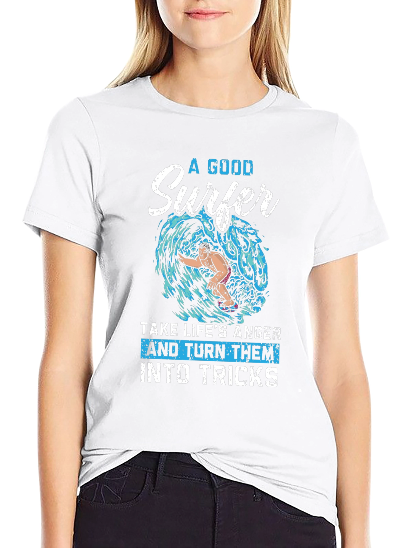 Surfer Graphic Tee - Turn Anger Into Tricks!