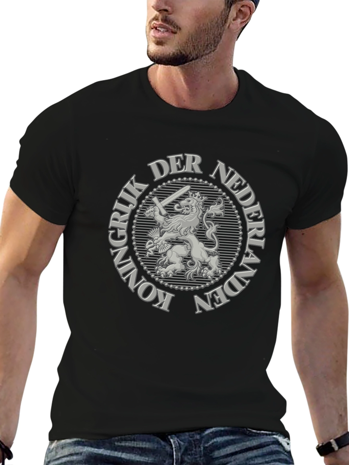 Netherlands Lion Graphic T-Shirt - Black
