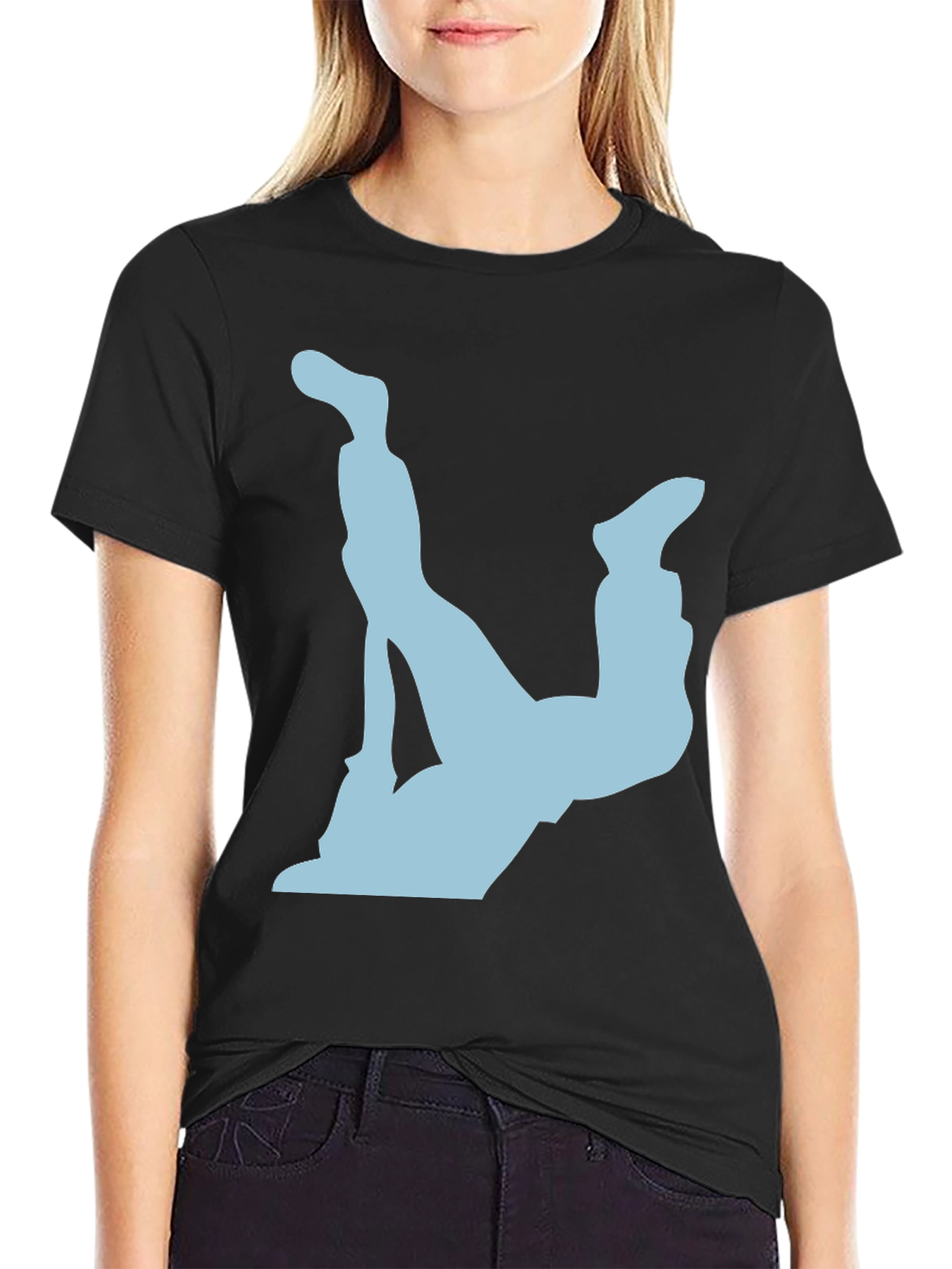 Upside Down Diver Graphic Tee - Black