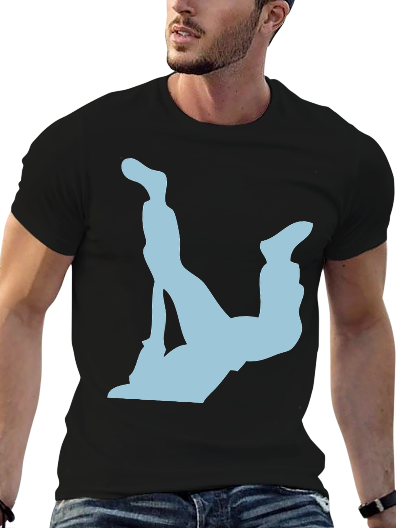 Upside Down Diver Graphic Tee - Black