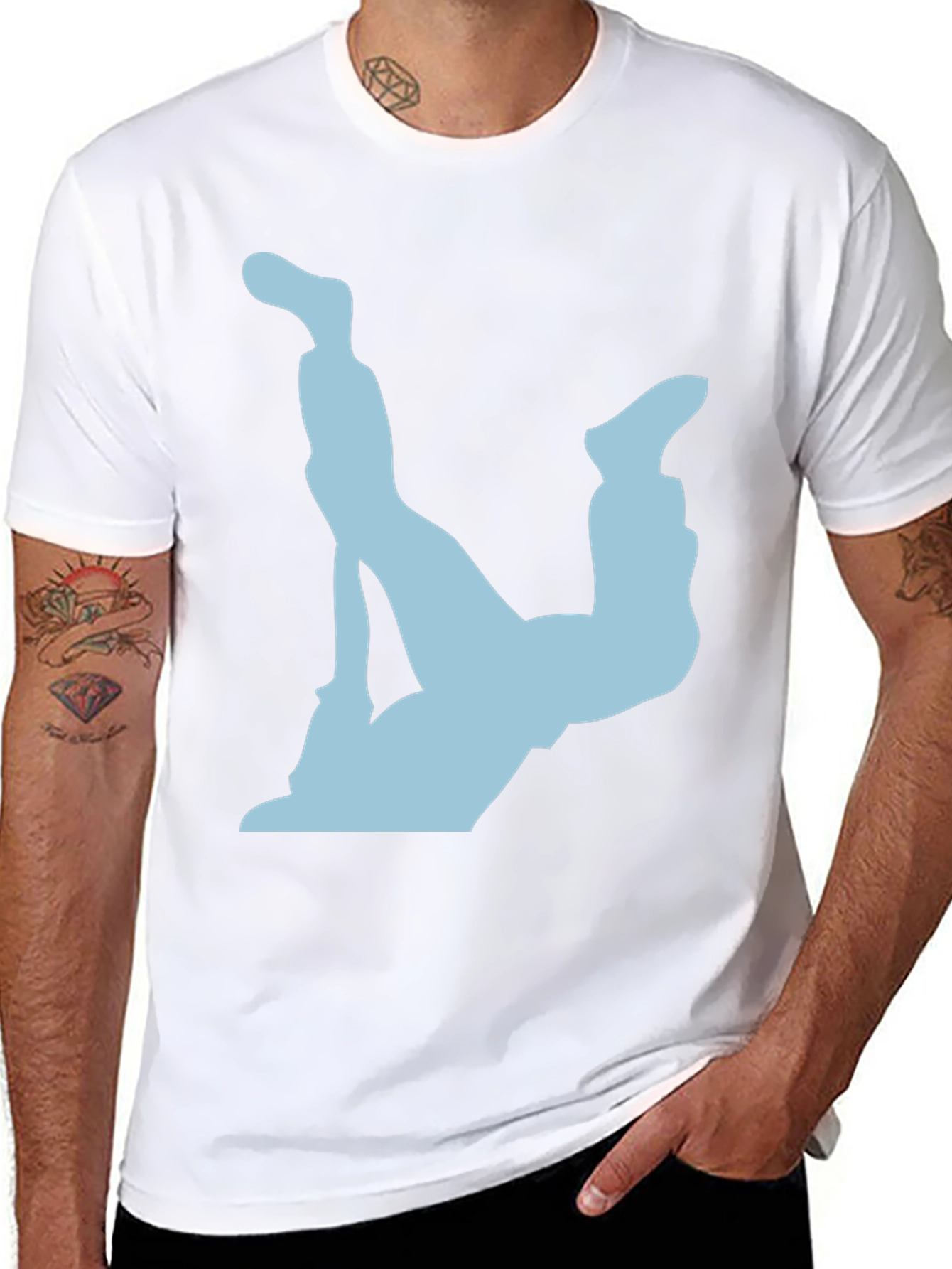 Upside Down Diver Graphic Tee - Black