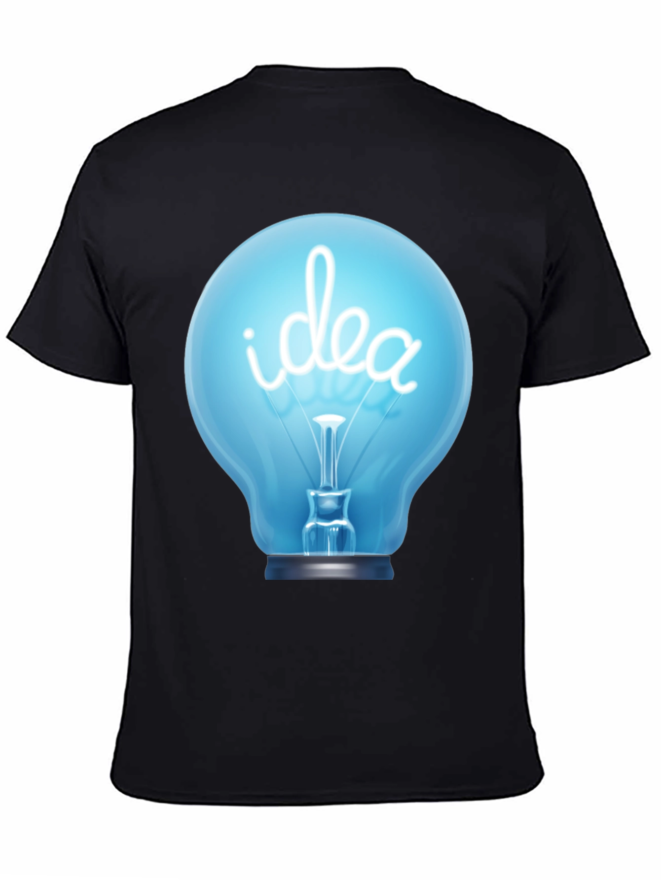 Idea Lightbulb Graphic Tee - Black Cotton T-Shirt