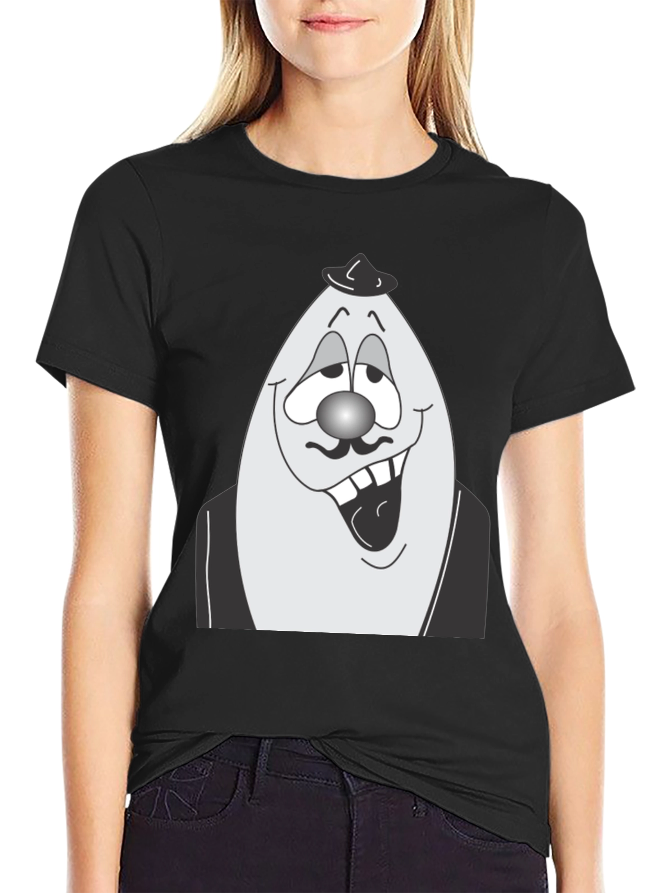 Egghead Man Graphic Tee - Black Cotton Shirt