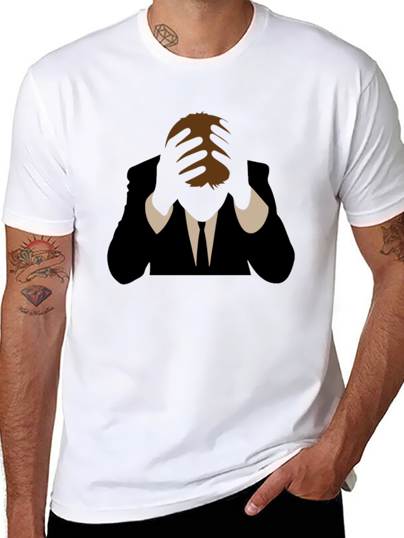 Stressed Silhouette Graphic Tee - Black