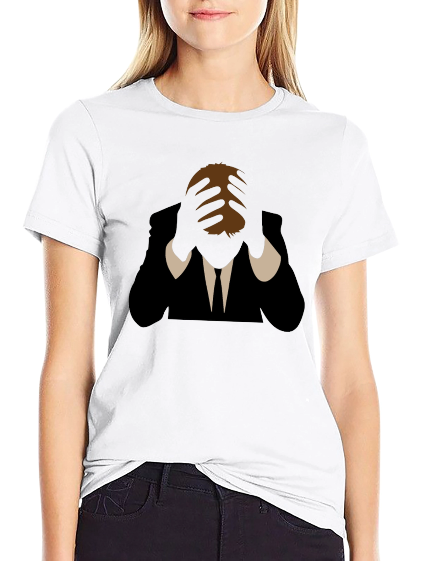 Stressed Silhouette Graphic Tee - Black