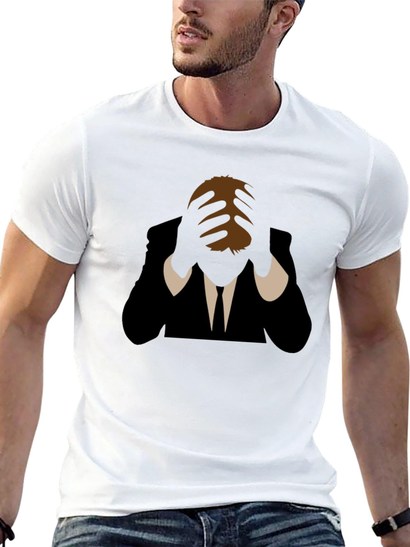 Stressed Silhouette Graphic Tee - Black