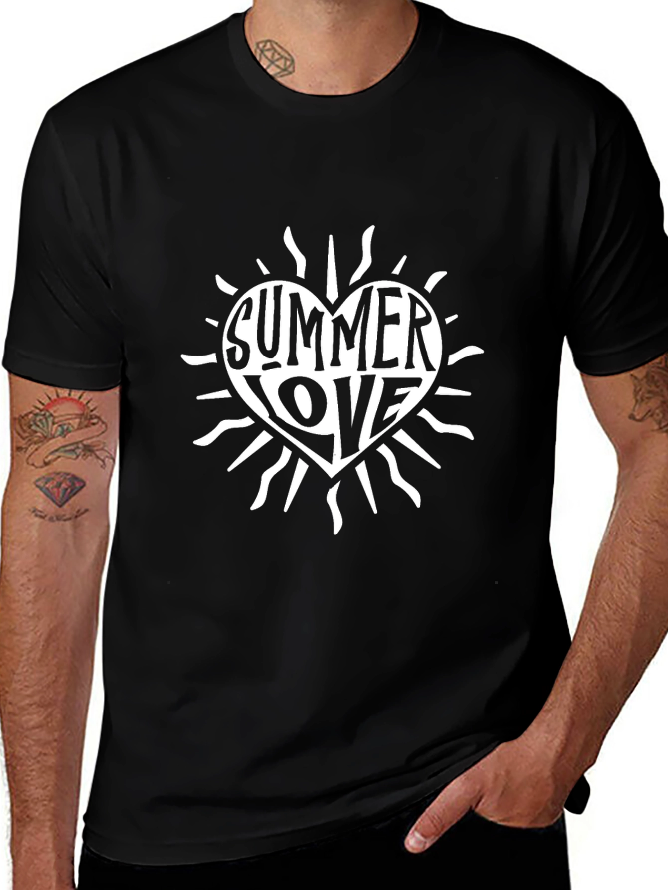 Summer Love Graphic Tee - Black Cotton T-Shirt
