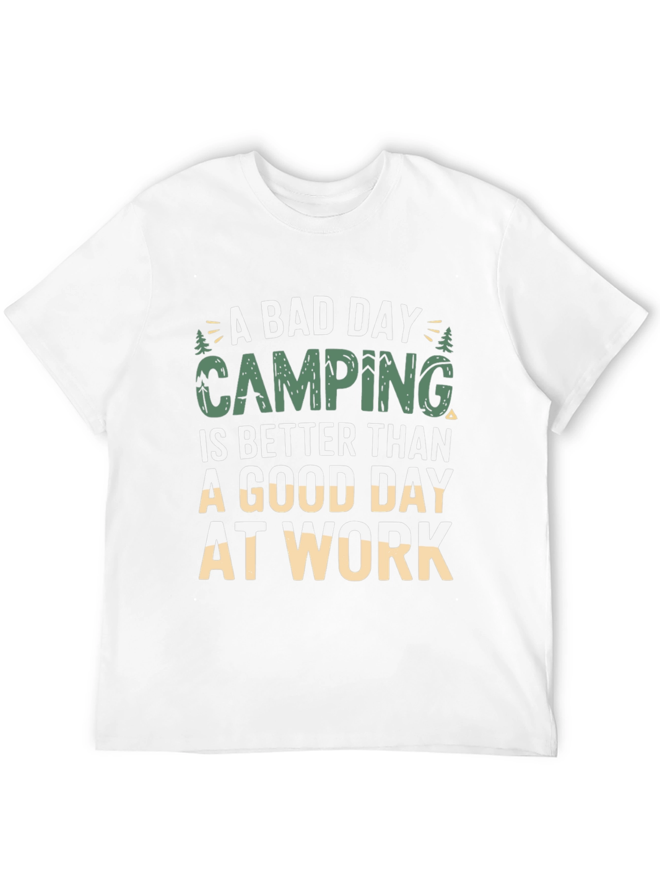 Camping Slogan Graphic Black T-Shirt