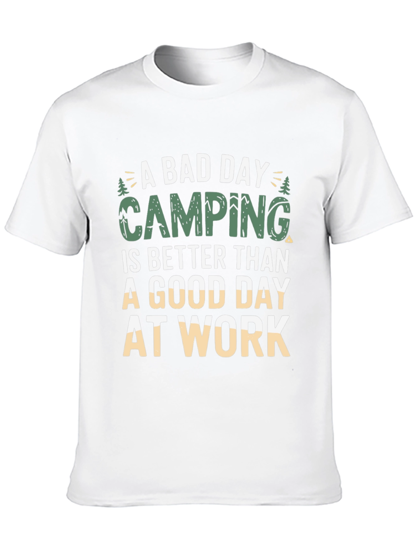 Camping Slogan Graphic Black T-Shirt