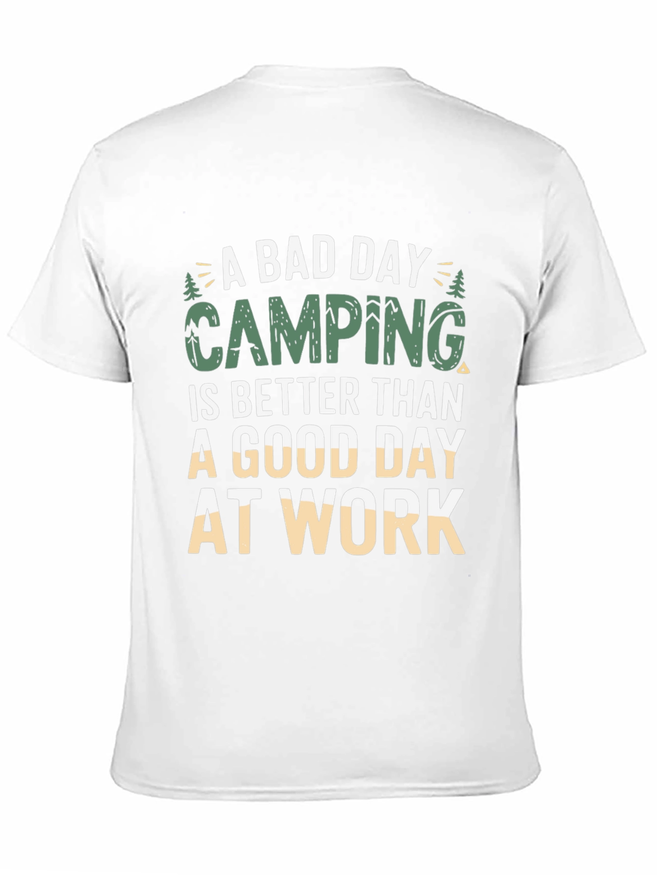 Camping Slogan Graphic Black T-Shirt