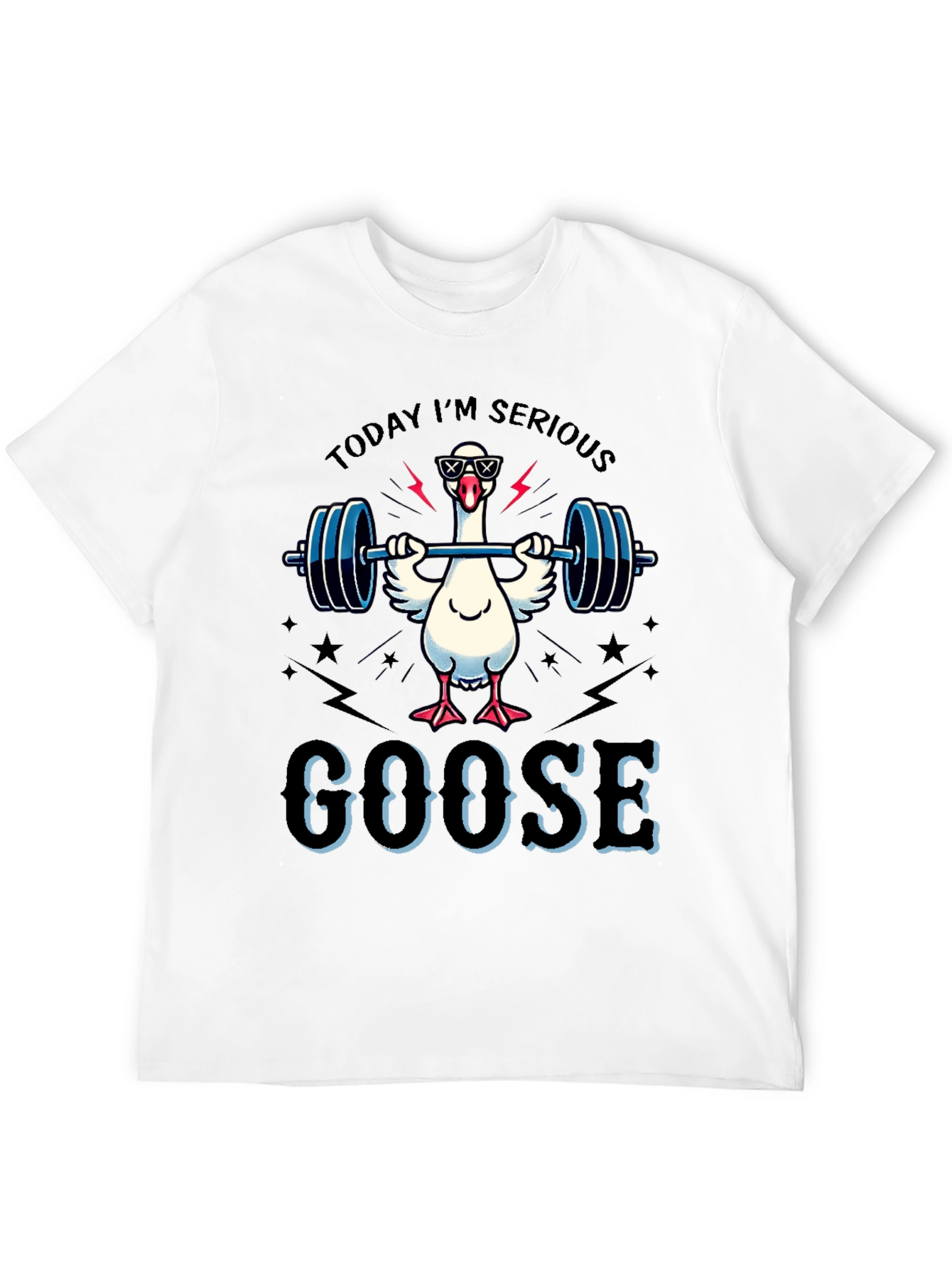Serious Goose Lifting Weights T-Shirt