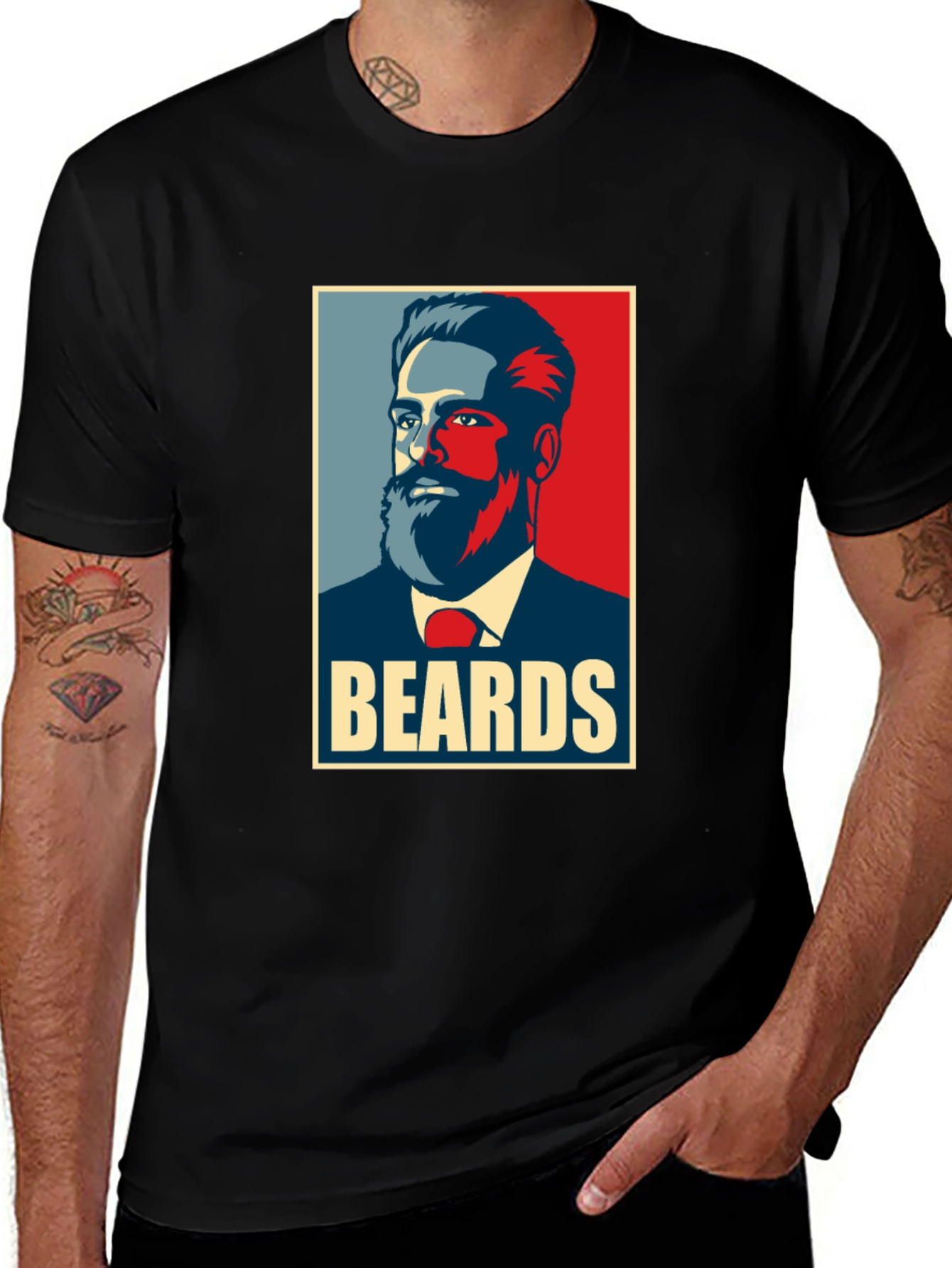 Beards Graphic T-Shirt - Mens Black Tee