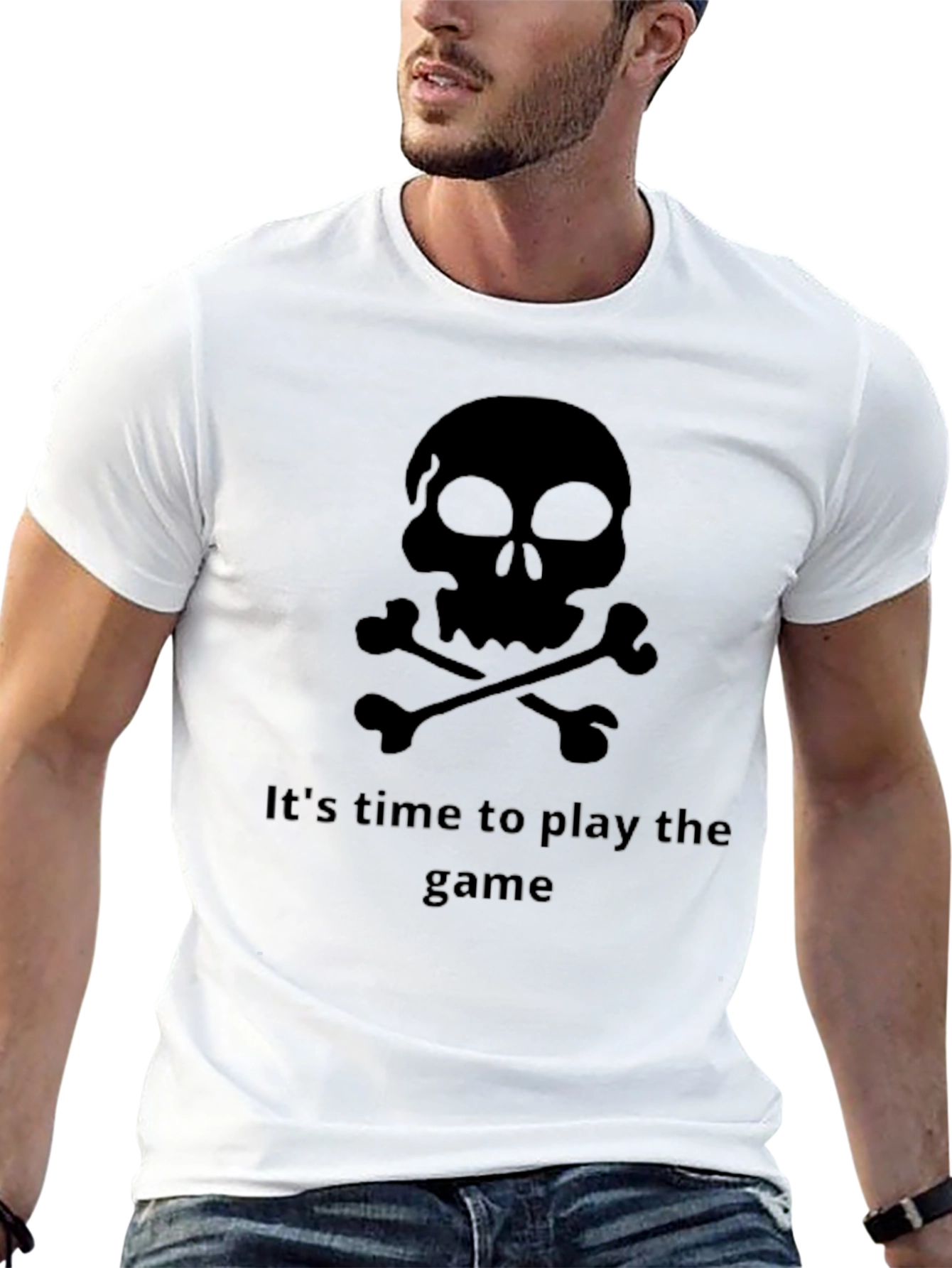 Skull & Crossbones Game Time Black T-Shirt