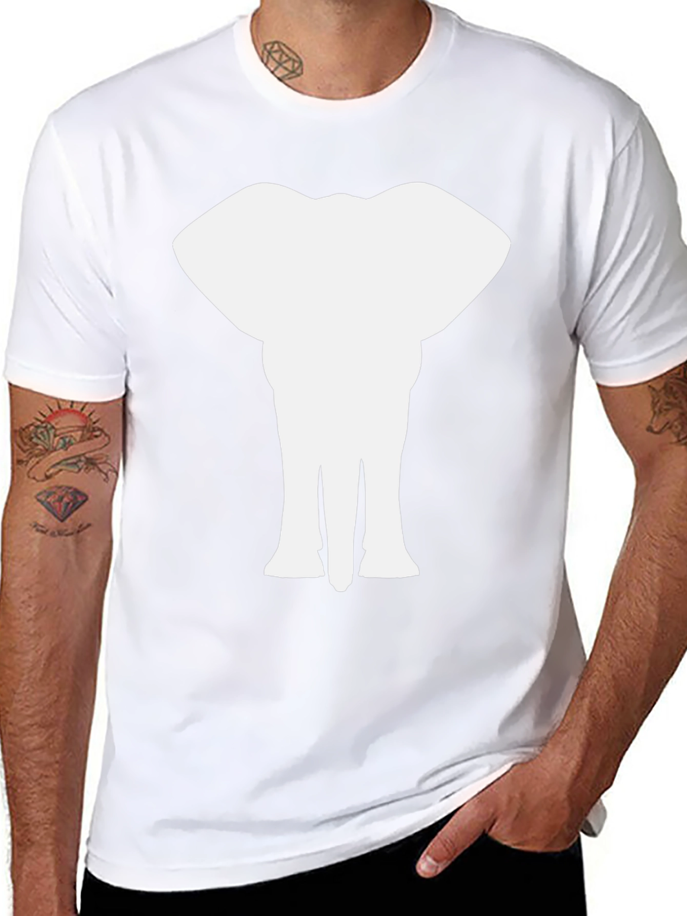 Elephant Graphic Tee - Classic Black Cotton Shirt