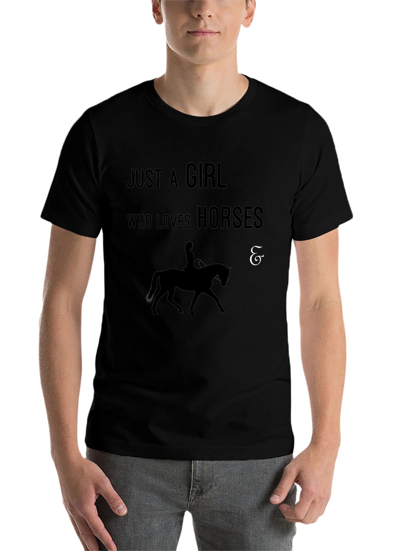 Just A Girl Who Loves Horses Black T-Shirt