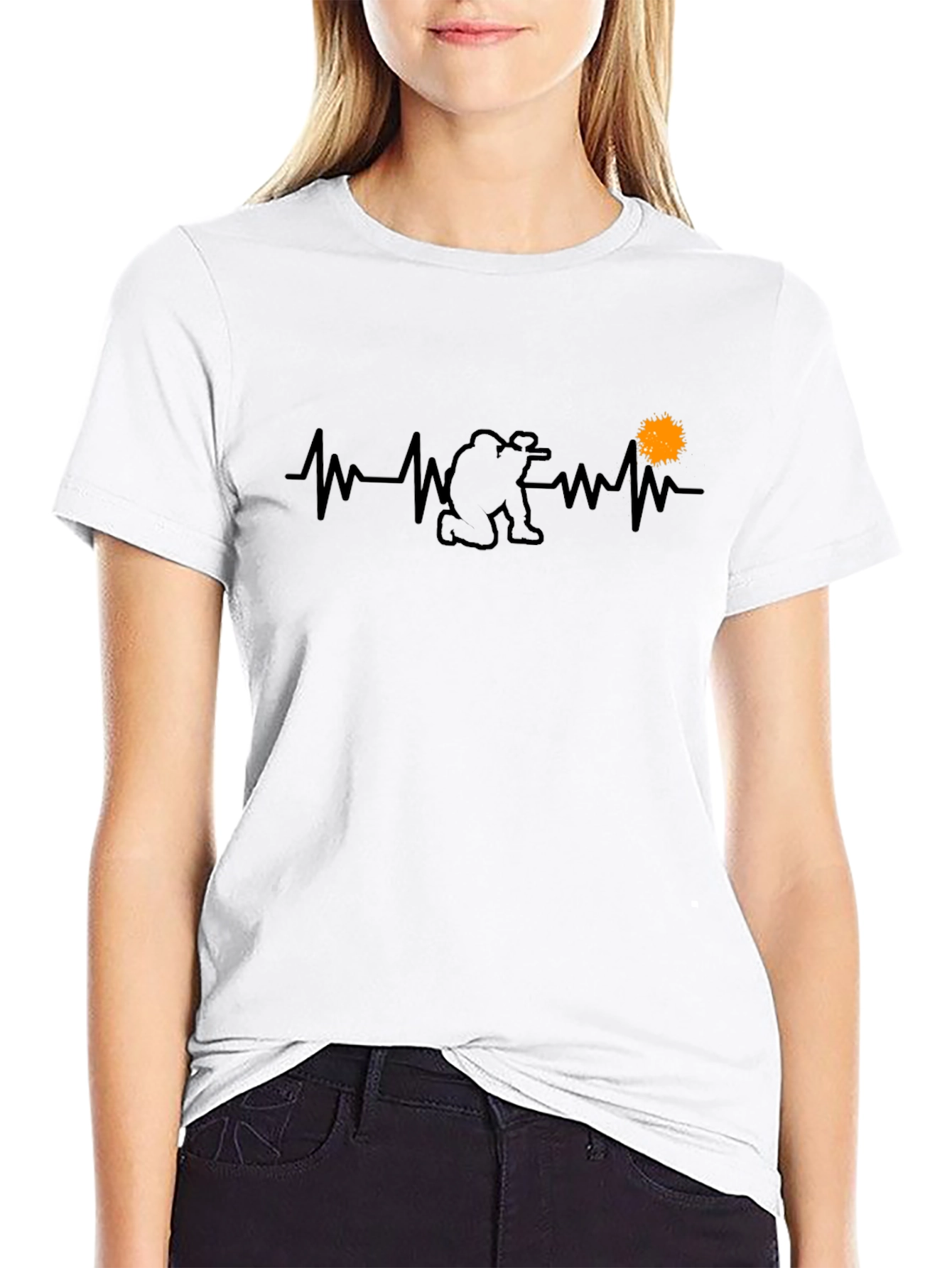 Photographer Heartbeat Black T-Shirt