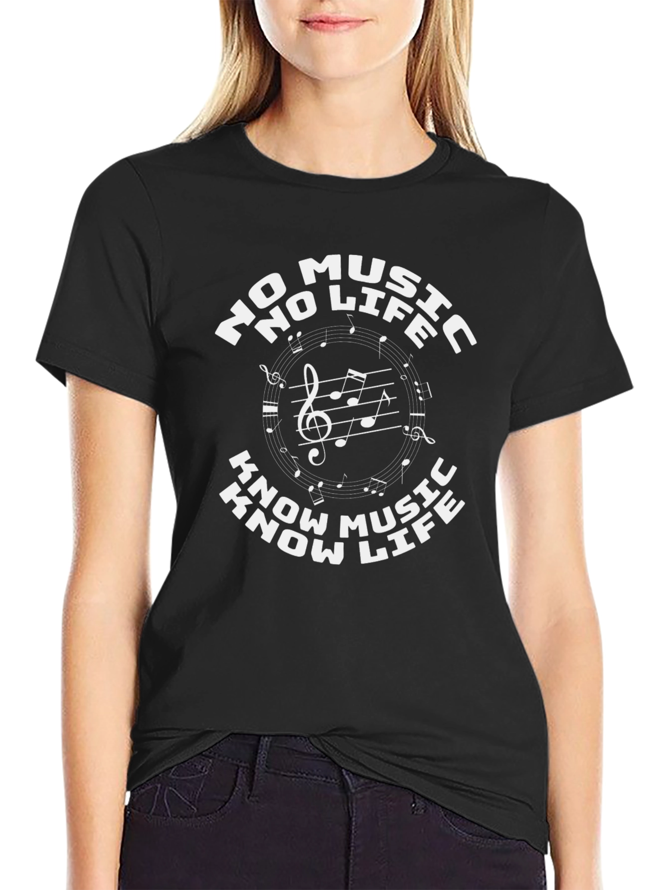 Music Lovers Black T-Shirt - No Music No Life