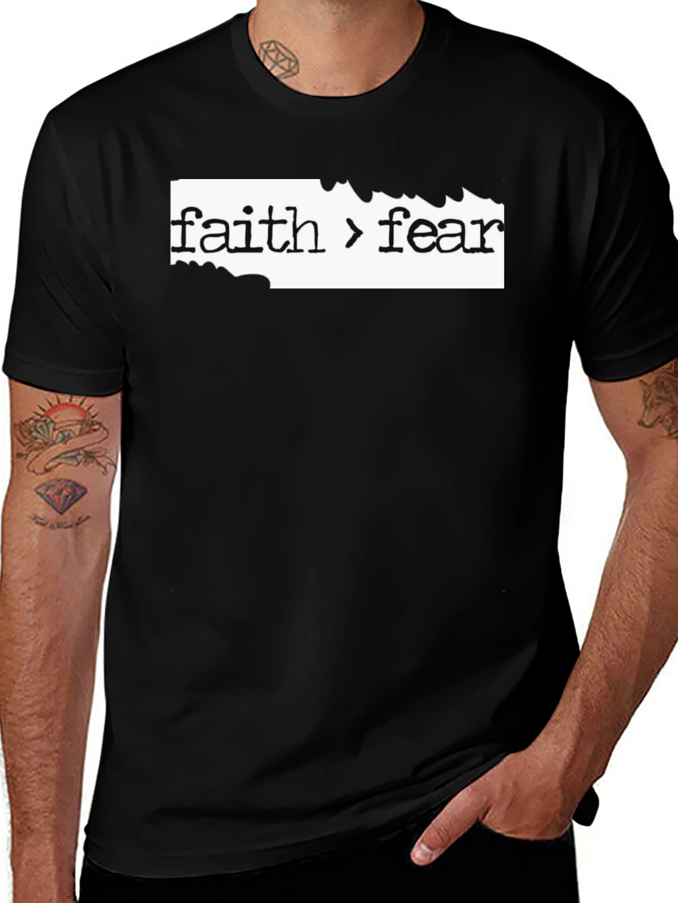 Faith Over Fear Graphic Tee - Black T-Shirt