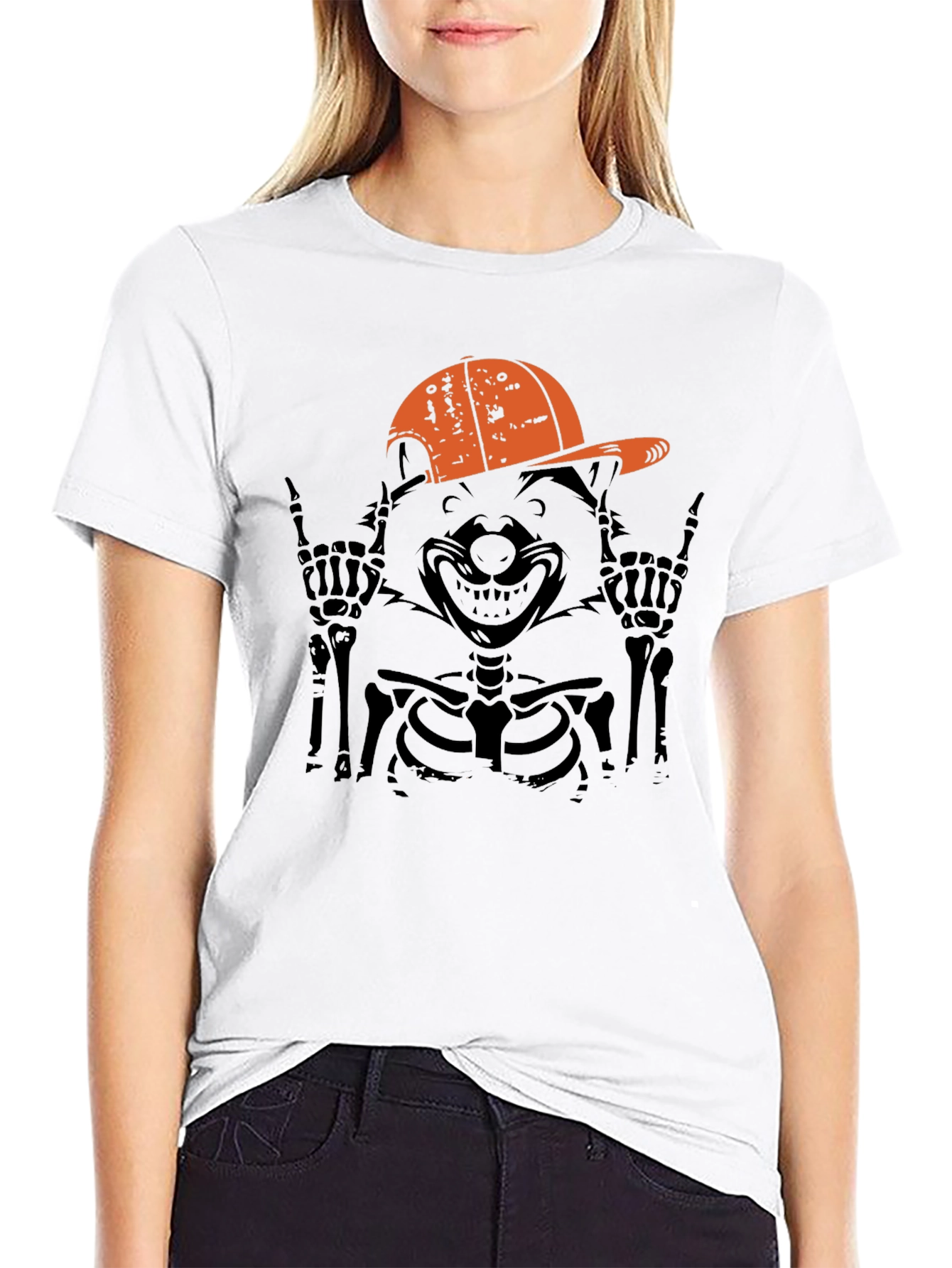 Cool Skeleton Raccoon Graphic Tee