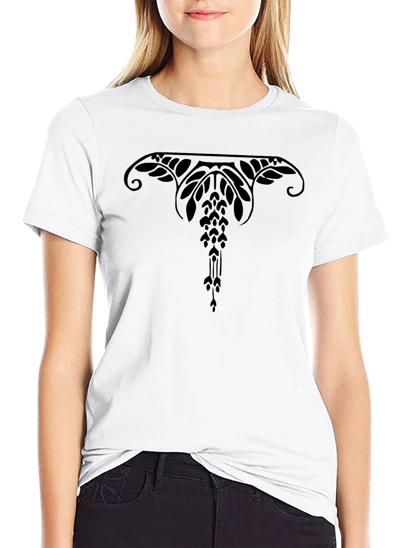 Mens Black T-Shirt with Unique Graphic Design
