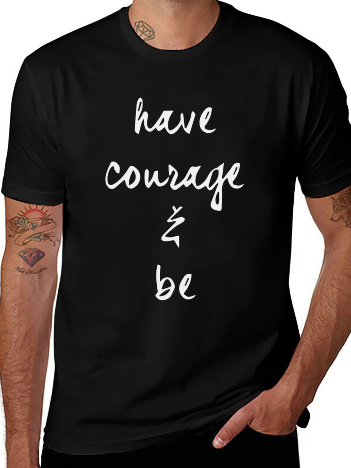 Courage Graphic Tee - Black Cotton T-Shirt