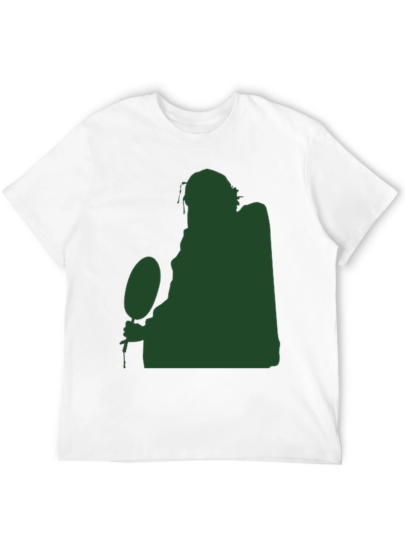 Silhouette Figure Holding Ball Black T-Shirt