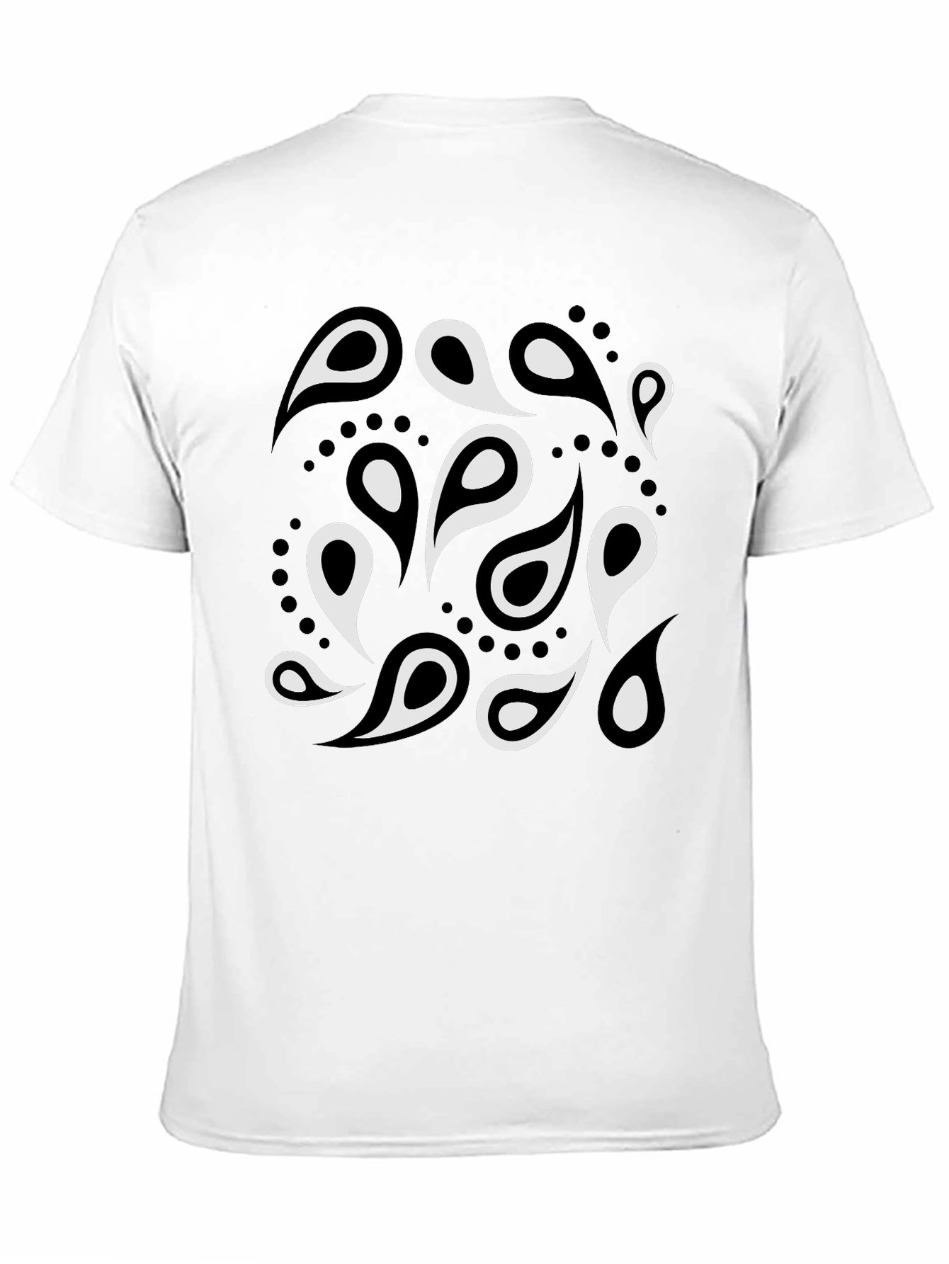 Paisley Print Mens Black T-Shirt