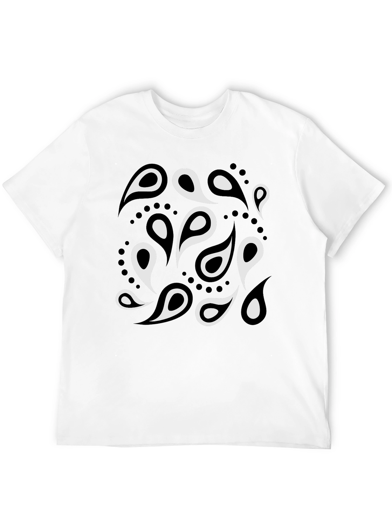 Paisley Print Mens Black T-Shirt