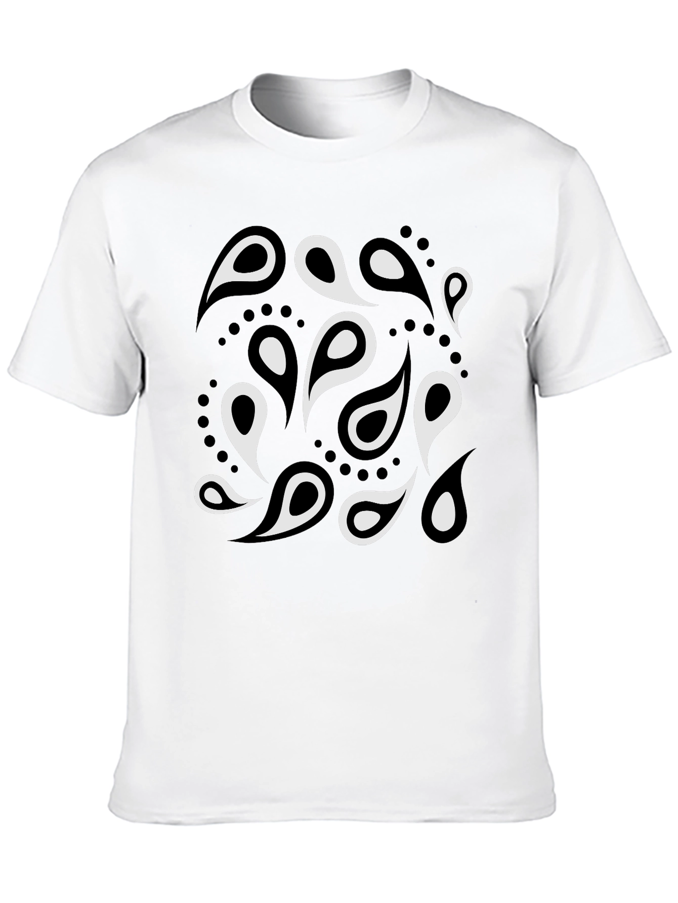 Paisley Print Mens Black T-Shirt