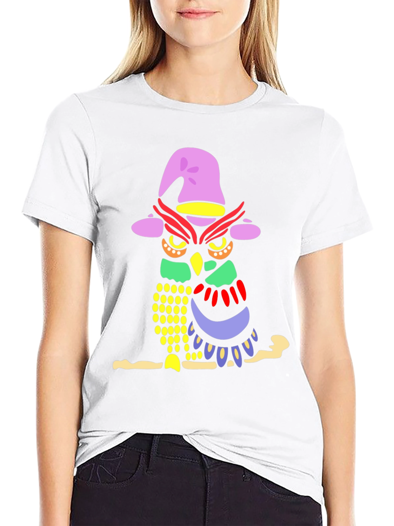 Whimsical Owl Graphic Tee - Mens Black T-Shirt