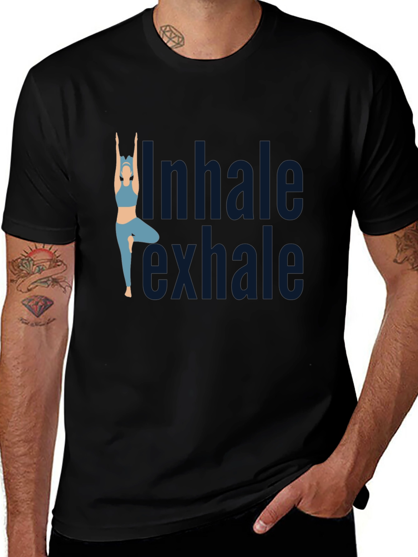 Inhale Exhale Yoga T-Shirt - Black