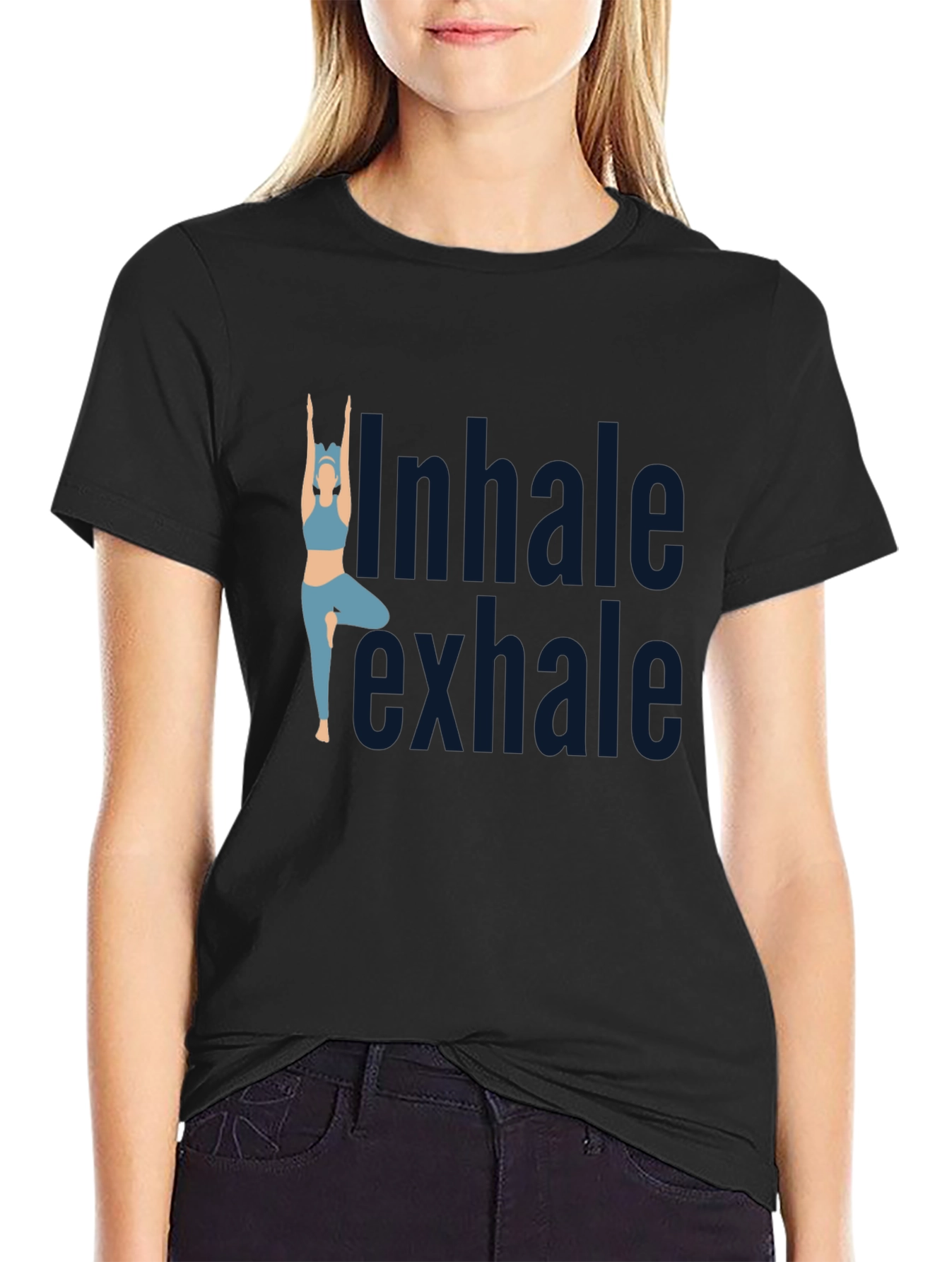 Inhale Exhale Yoga T-Shirt - Black