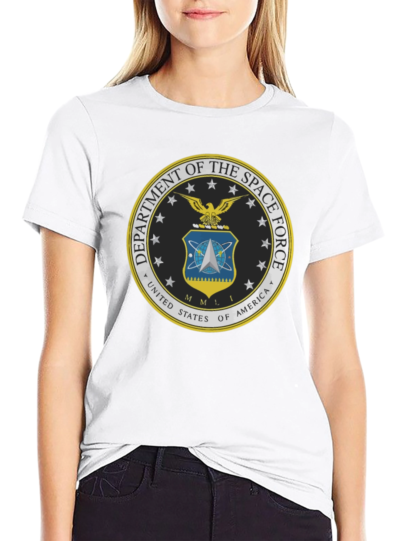 US Space Force Emblem T-Shirt - Black