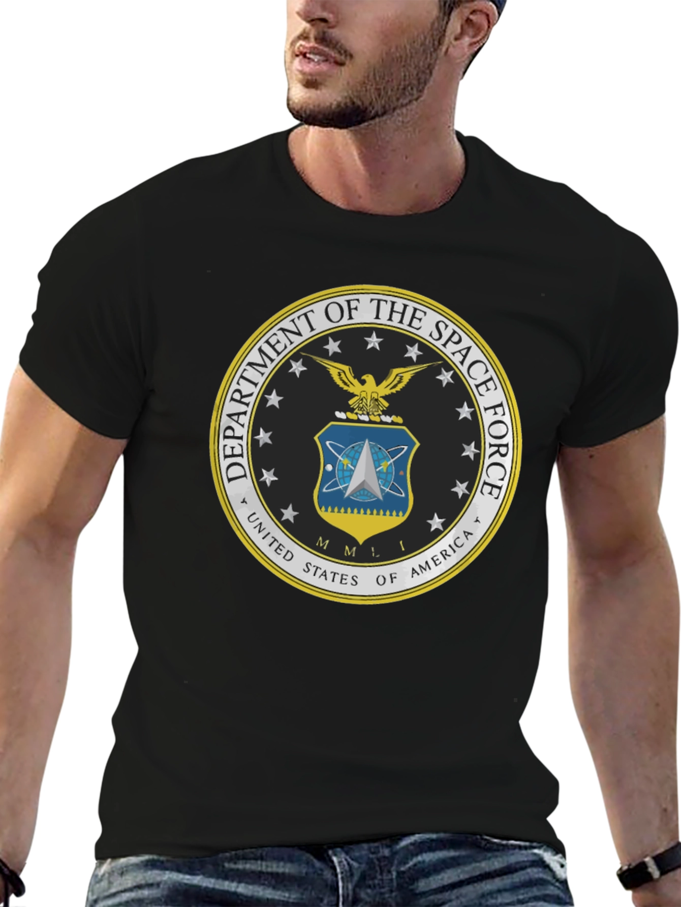 US Space Force Emblem T-Shirt - Black