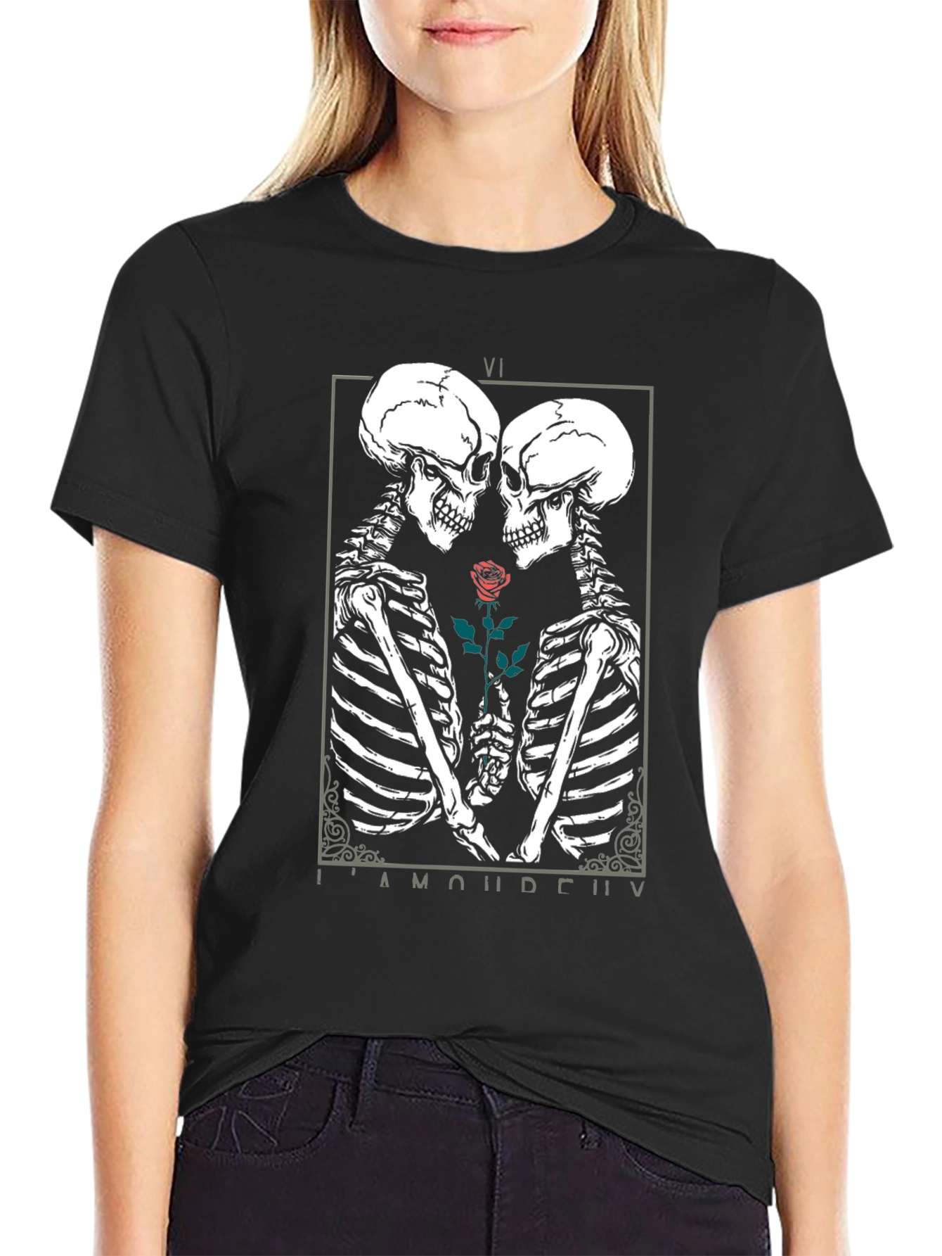 Skeleton Romance Graphic Tee - Black