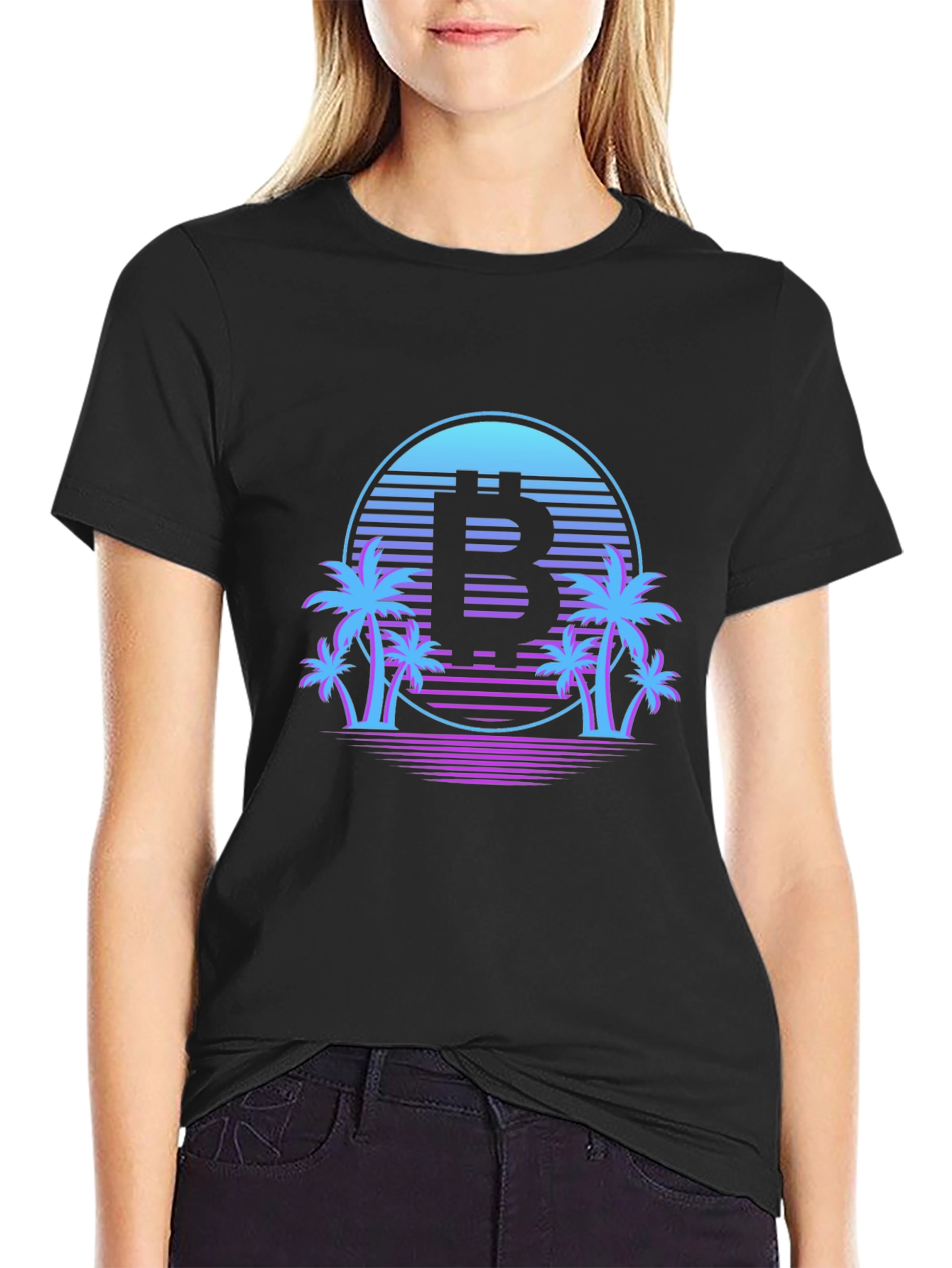 Bitcoin Retro Palm Tree T-Shirt