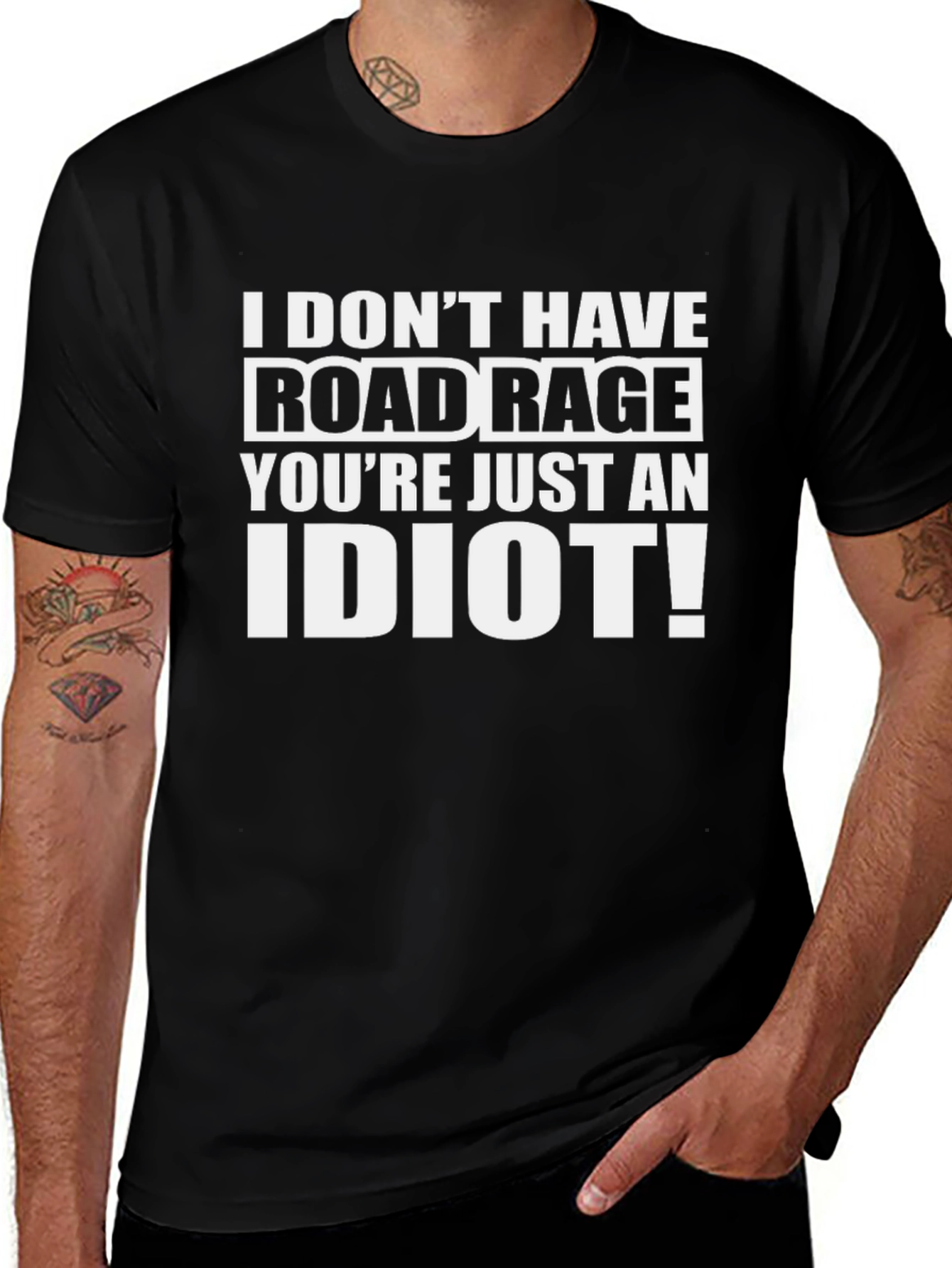 Road Rage Funny Graphic T-Shirt - Black