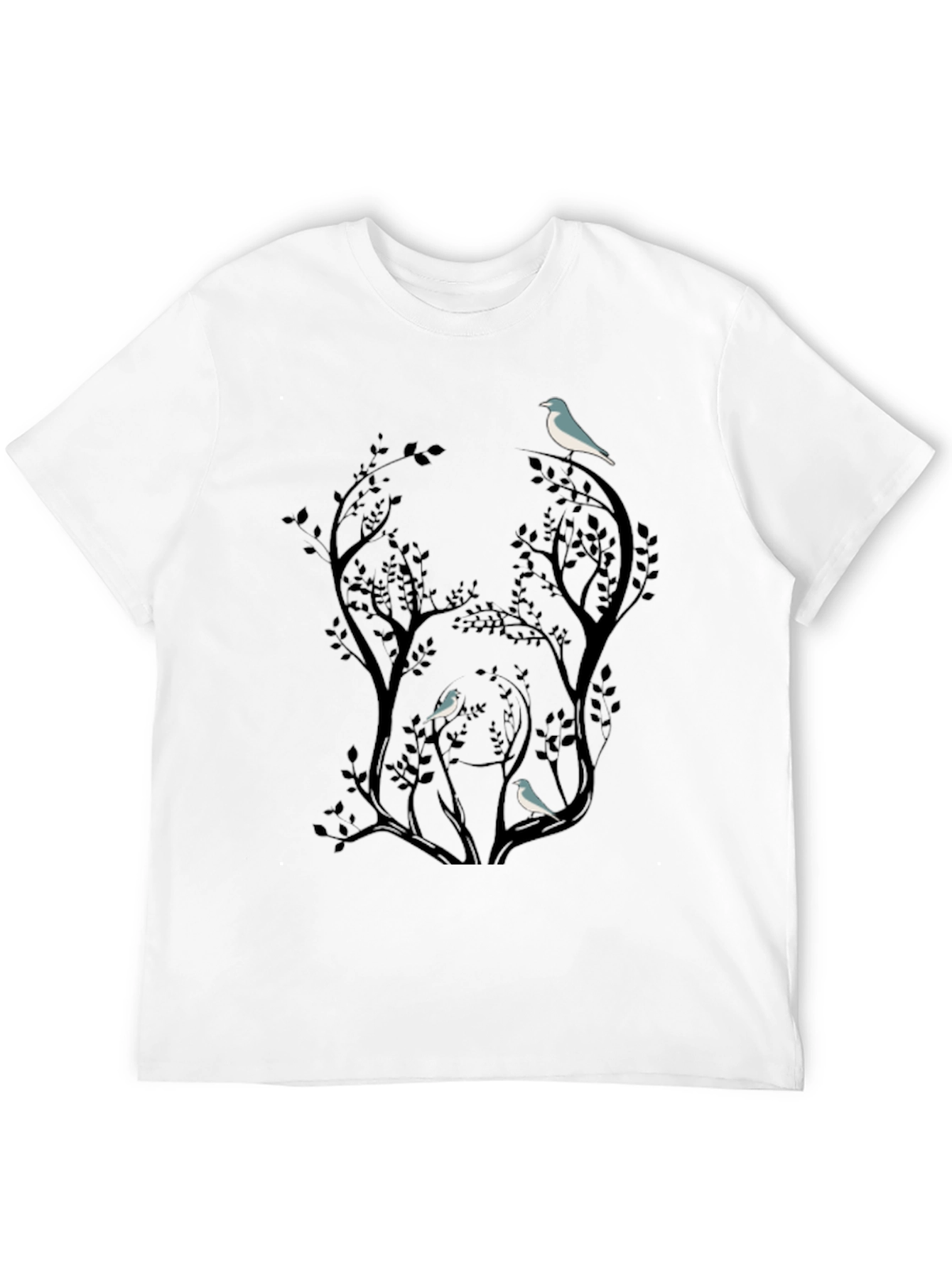 Bird Silhouette Graphic Black T-Shirt