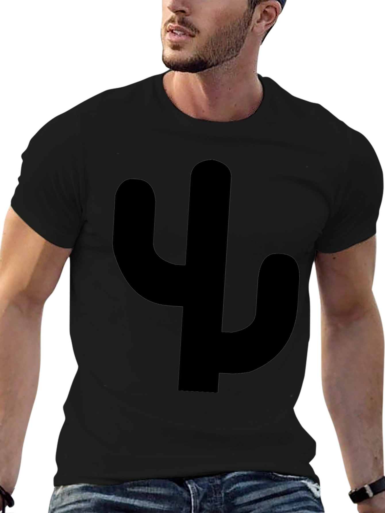 Cactus Silhouette Graphic Tee - Casual Style