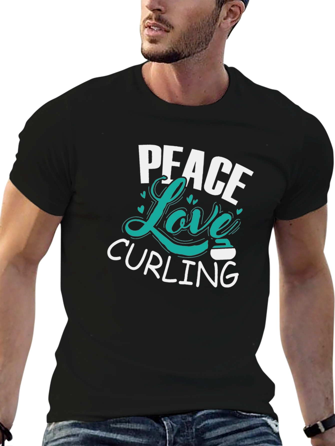 Peace Love Curling Graphic T-Shirt