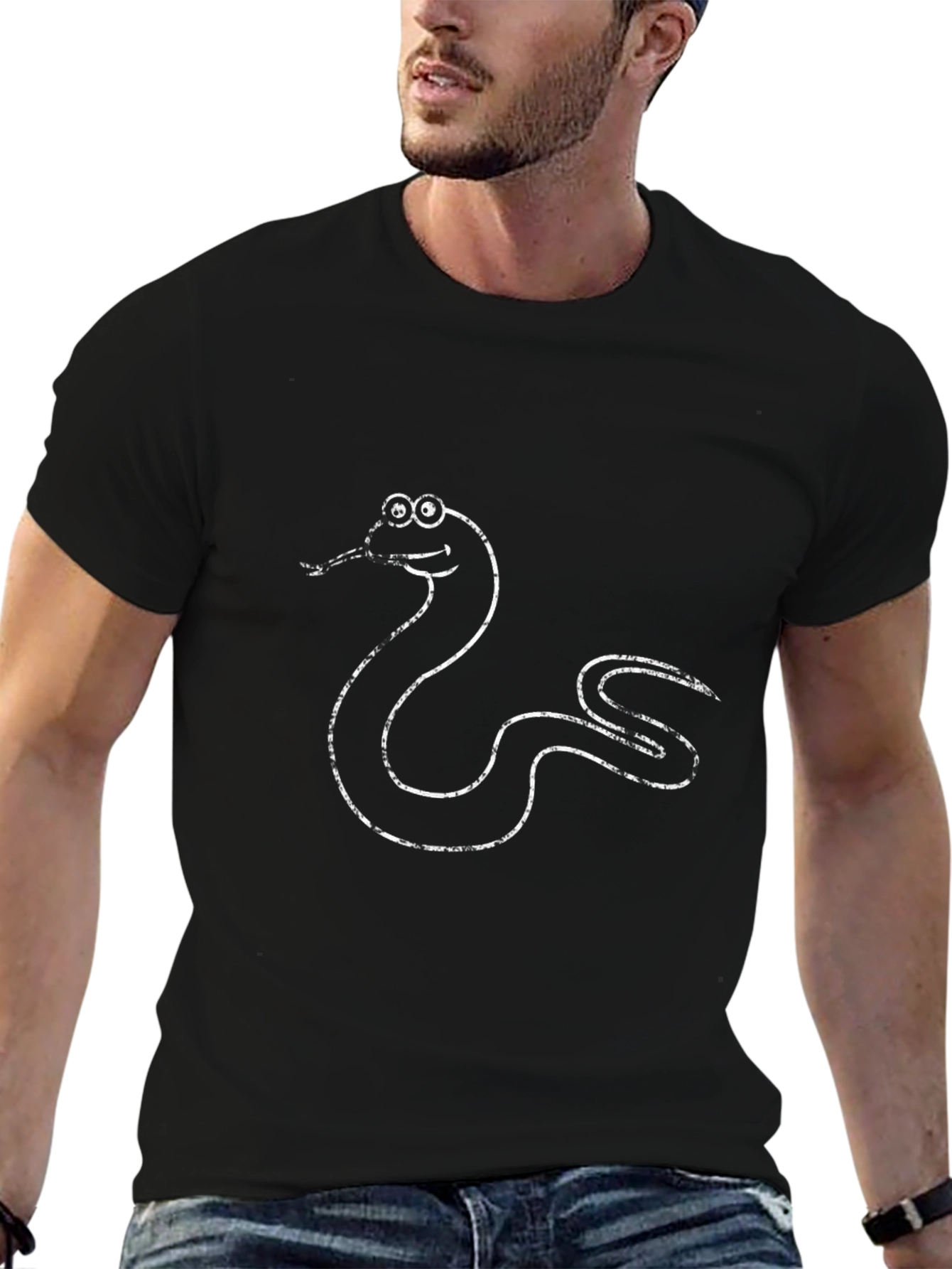 Funny Snake Graphic T-Shirt - Black