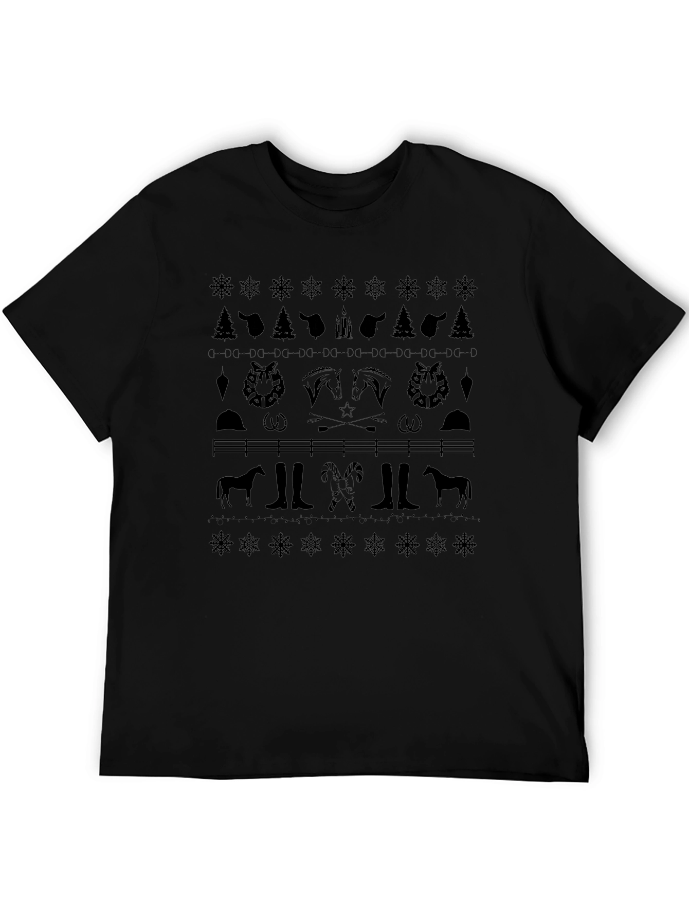 Equestrian Christmas T-Shirt Horse Holiday Tee
