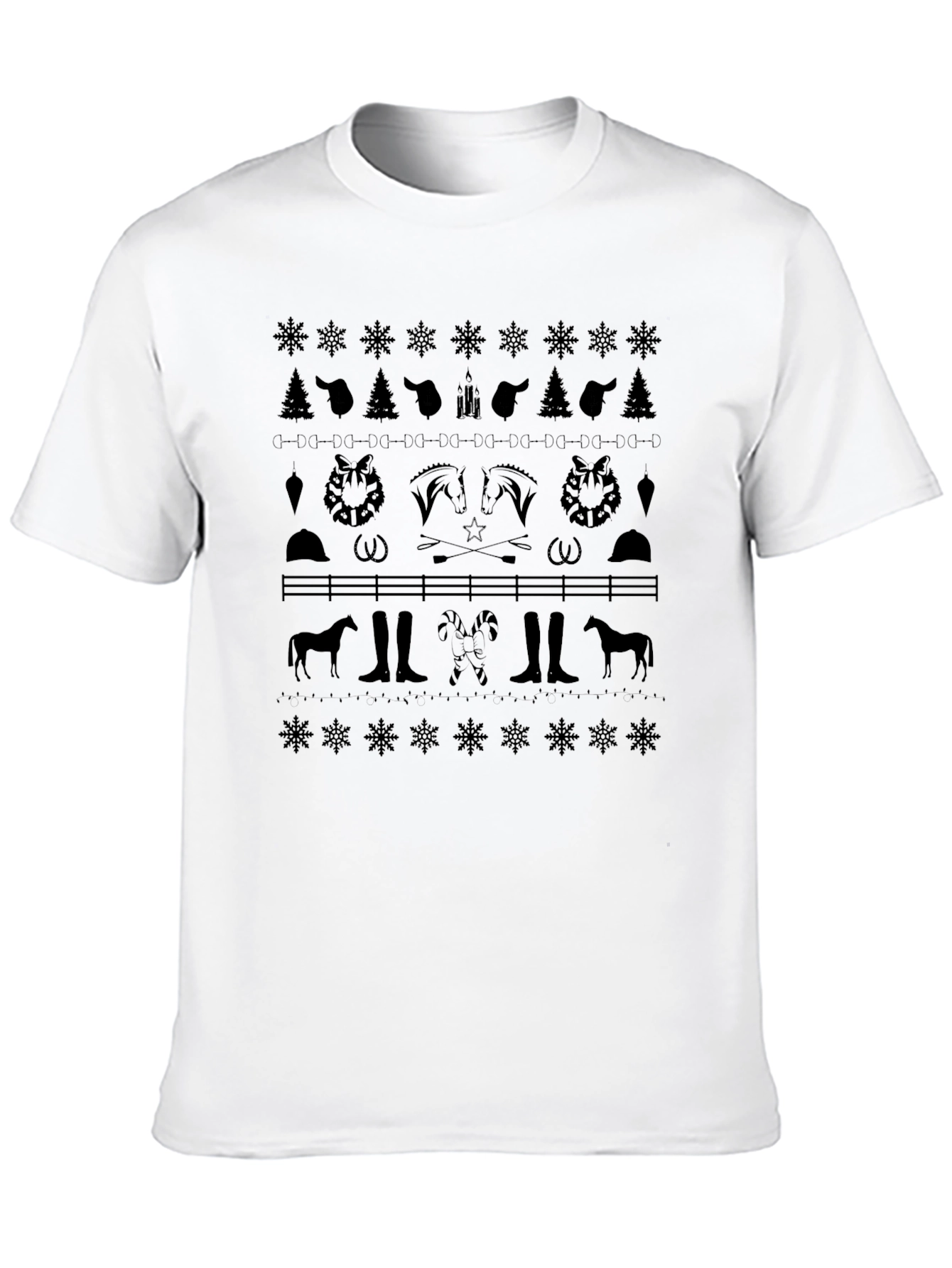 Equestrian Christmas T-Shirt Horse Holiday Tee