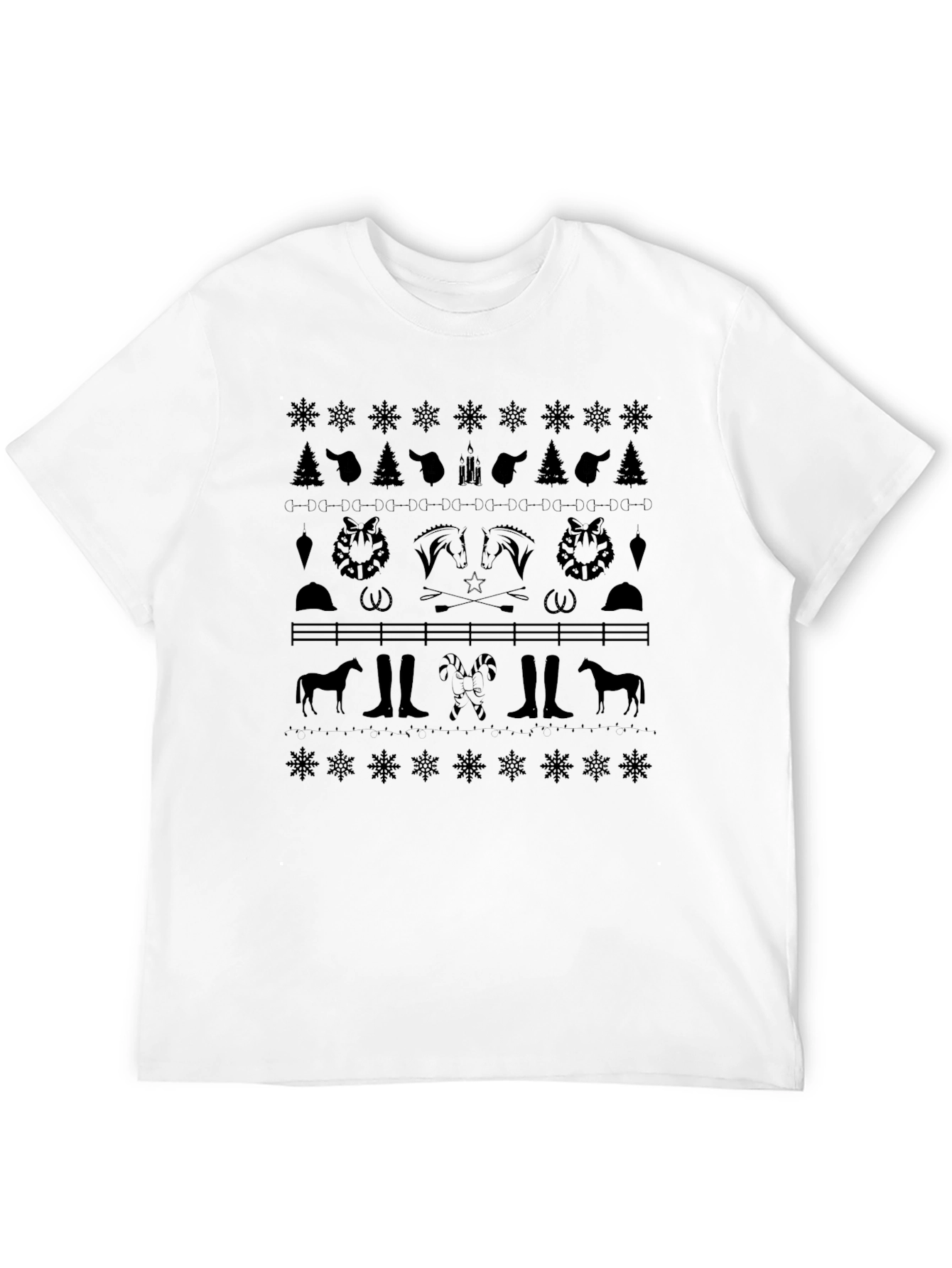 Equestrian Christmas T-Shirt Horse Holiday Tee