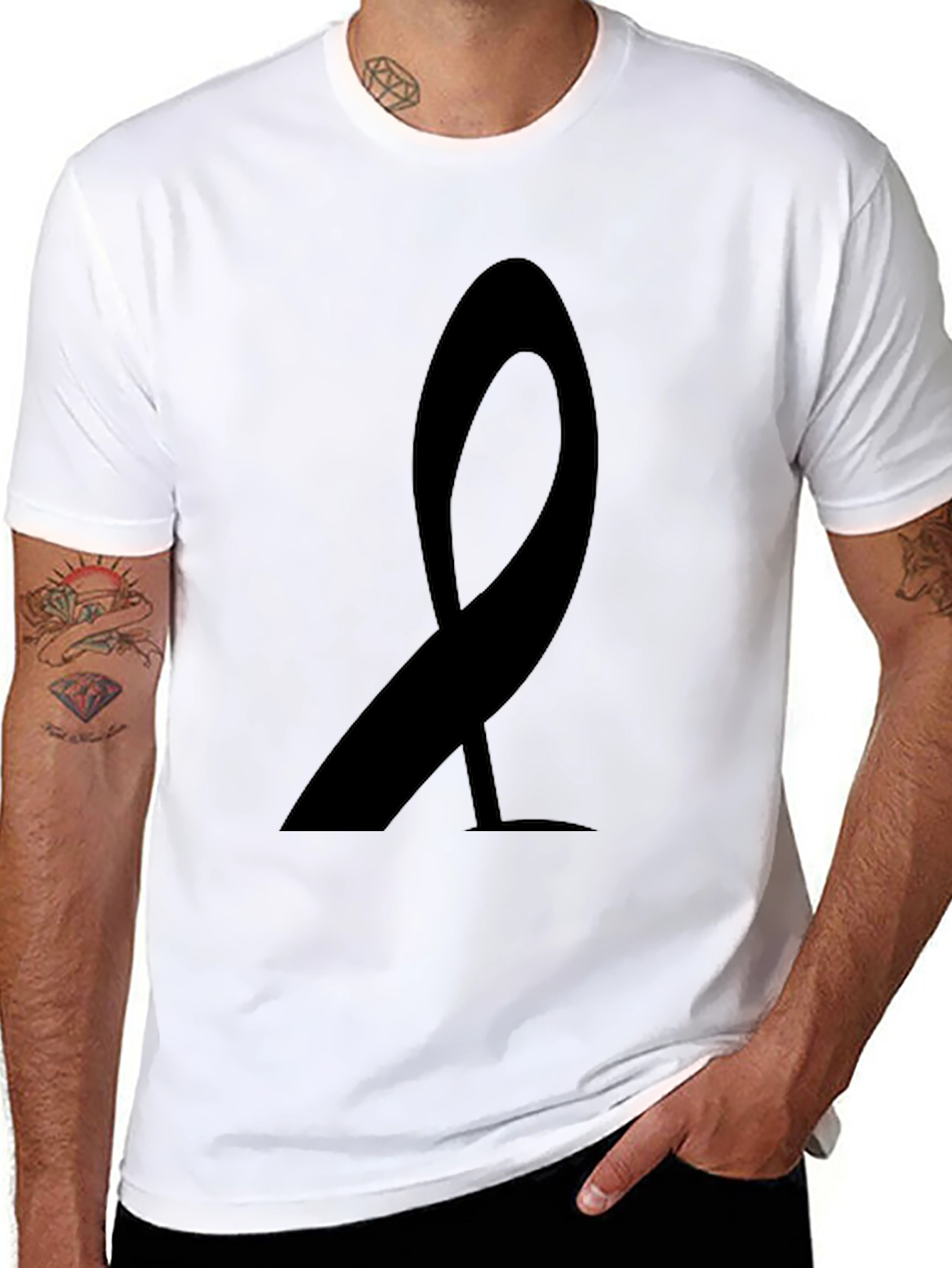 Black Ribbon Graphic T-Shirt - Awareness & Support